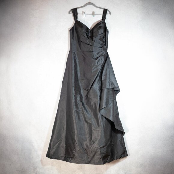 Bill Levkoff Formal Gown Prom Dress Tissue Taffeta Chiffon Long Black Size 12 - Picture 2 of 12